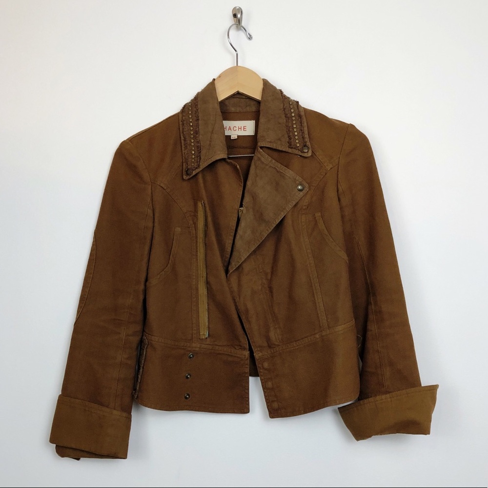 Hache Western Style Denim Jacket with Brass Detail